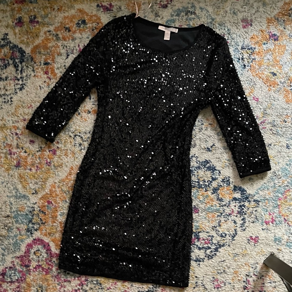 Party shine black sequin mini dress